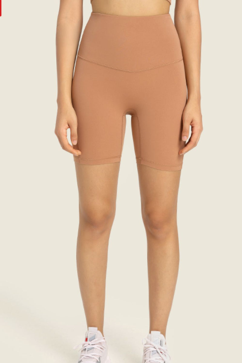 Sleek and Comfortable: Seamless High-Rise Wide Waistband Biker Shorts at Burkesgarb