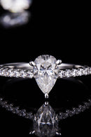 Radiant Elegance: 1 Carat Moissanite Side Stone Ring at Burkesgarb