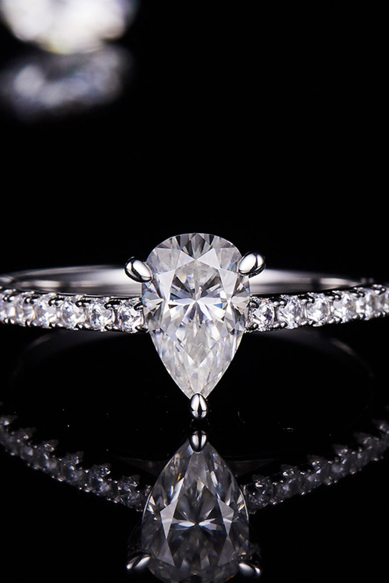 Radiant Elegance: 1 Carat Moissanite Side Stone Ring at Burkesgarb