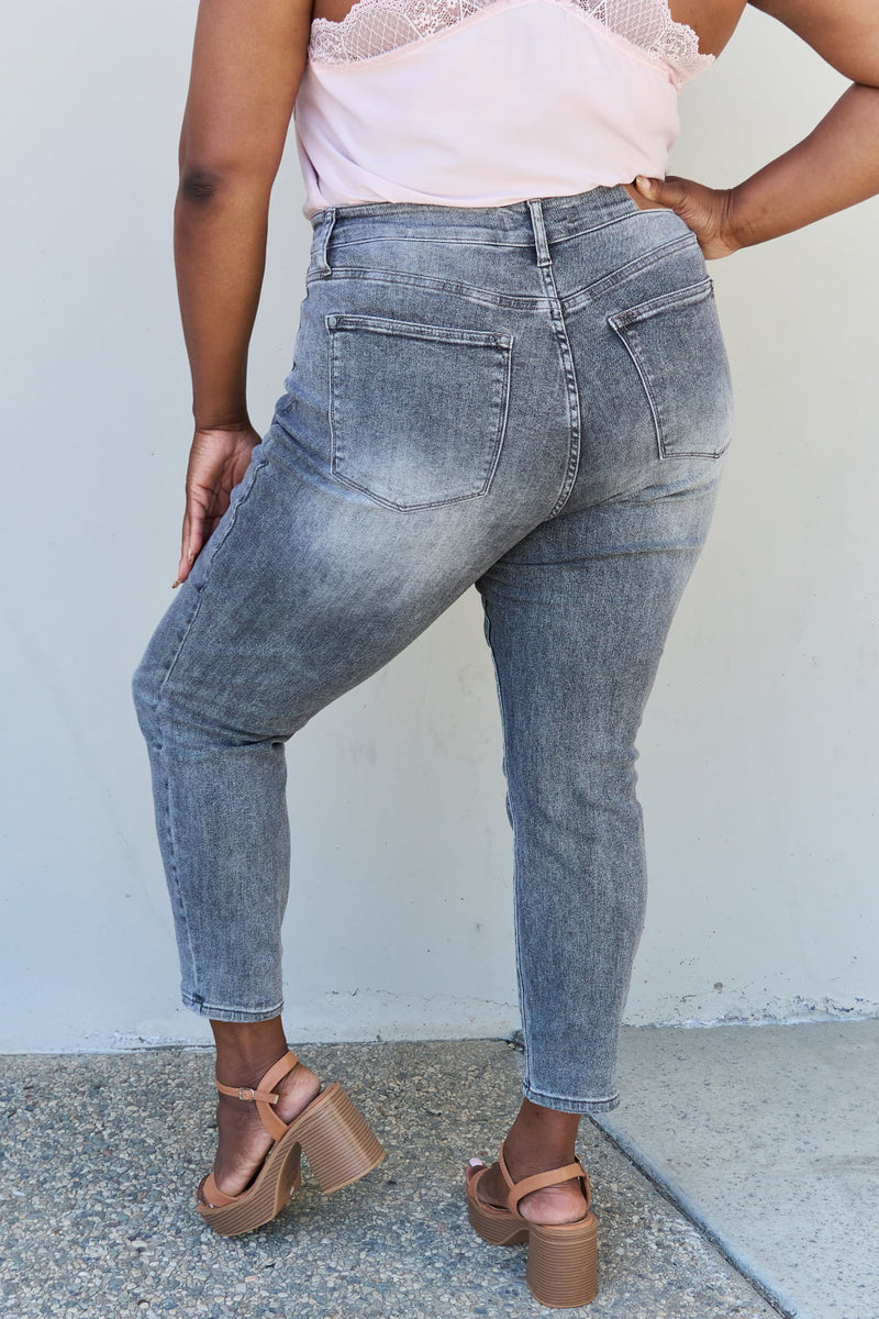 "Step into Retro Chic with Burkesgarb's High Waisted Button Fly Wide Leg Jeans | Trendy and Comfortable Denim"