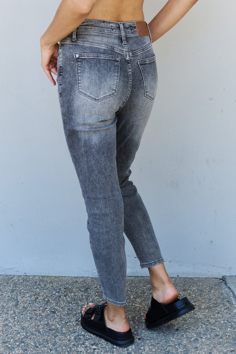 "Step into Retro Chic with Burkesgarb's High Waisted Button Fly Wide Leg Jeans | Trendy and Comfortable Denim"