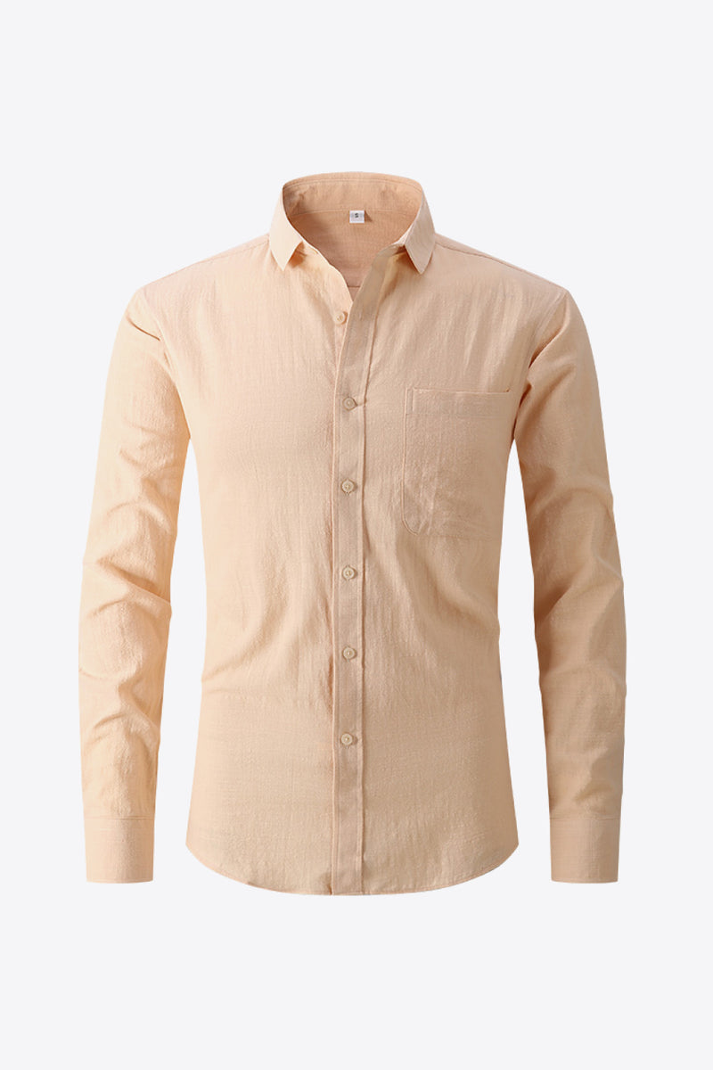 Classic Elegance and Timeless Style: Buttoned Long-Sleeve Collared Shirt