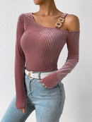 Effortless Sophistication: Long Sleeve Asymmetrical Blouse at Burkesgarb
