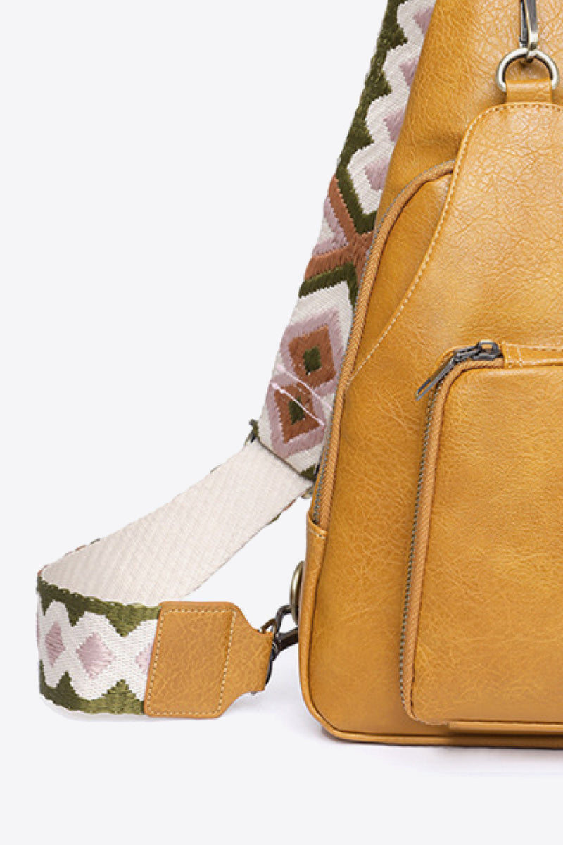 Explore in Style with the Burkesgarb Take A Trip PU Leather Sling Bag