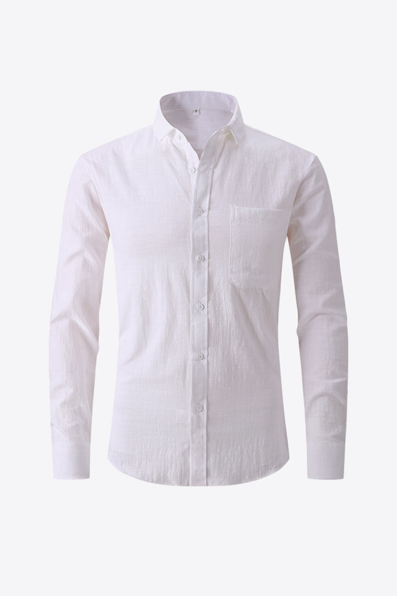 Classic Elegance and Timeless Style: Buttoned Long-Sleeve Collared Shirt
