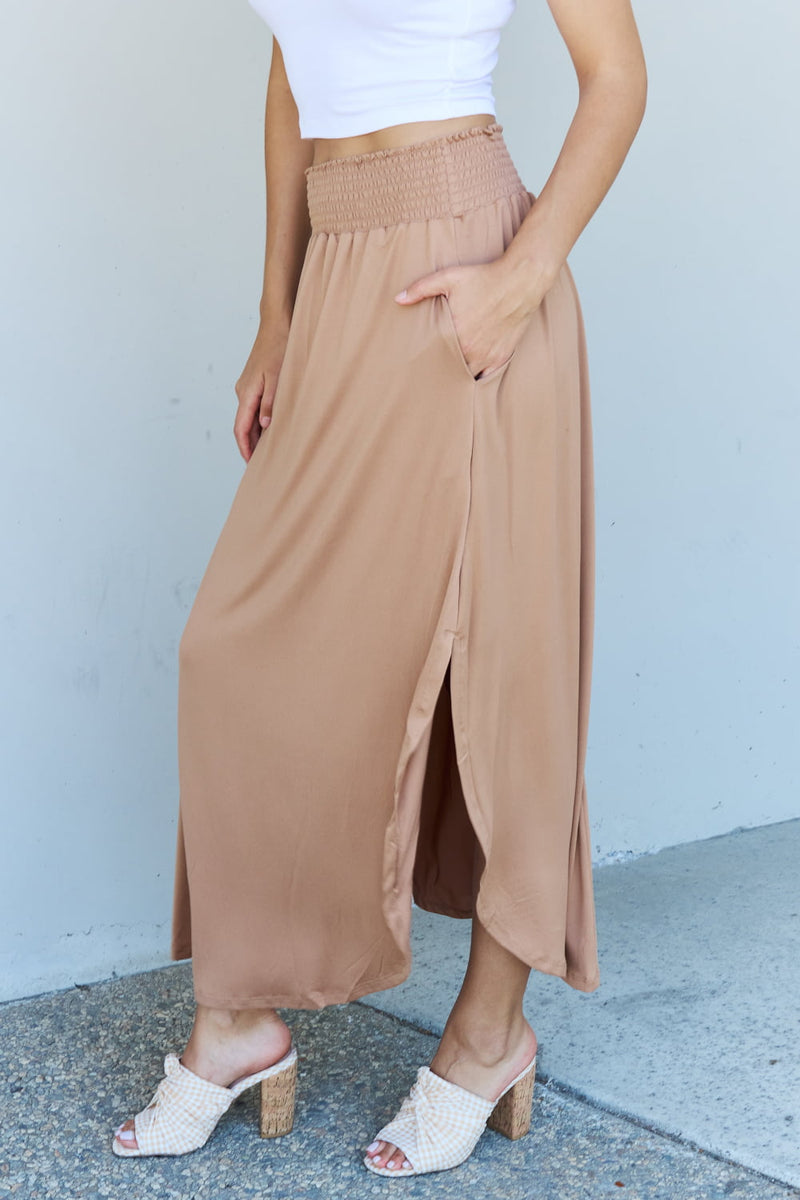 "Effortless Elegance: Tan Maxi Skirt by Burkesgarb | Stylish and Versatile Women's Bottom"