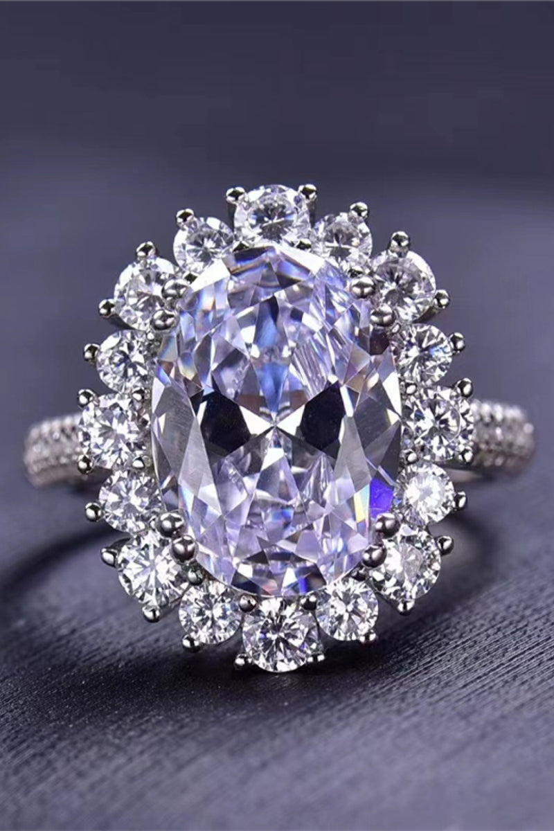 "Exquisite Brilliance: 8 Carat Oval Moissanite Ring by Burkesgarb"