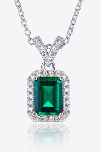 "Burkesgarb Timeless Elegance: 1.25 Carat Lab-Grown Emerald Pendant Necklace"