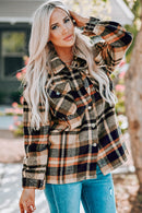 Double Take Plaid Button Front Shirt Jacket at Burkesgarb - Embrace Cozy and Chic Style
