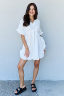 Embrace Effortless Elegance with our White Ruffle Hem Dress