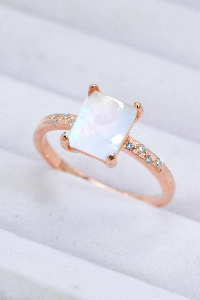 Radiant Elegance: Square Moonstone Ring at Burkesgarb