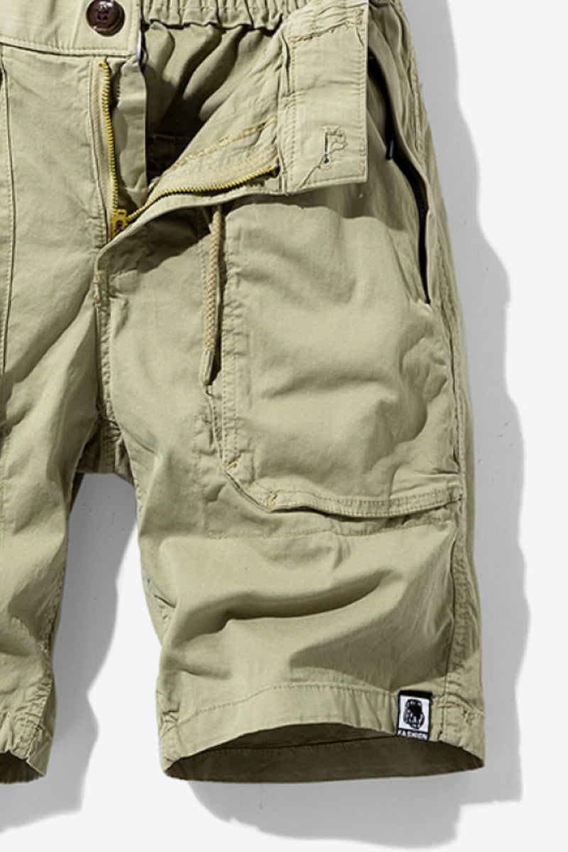 "Casual and Functional: Drawstring Cargo Shorts by Burkesgarb | Trendy and Comfortable Bottoms"