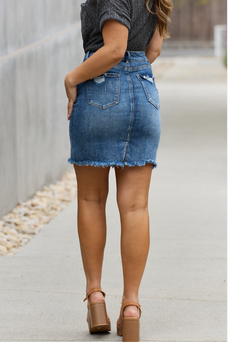 Elevate Your Style with the RISEN Amelia Denim Mini Skirt | Burkesgarb