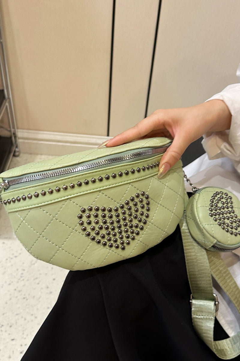 Edgy Style with the Studded Leather Sling Bag at Burkesgarb