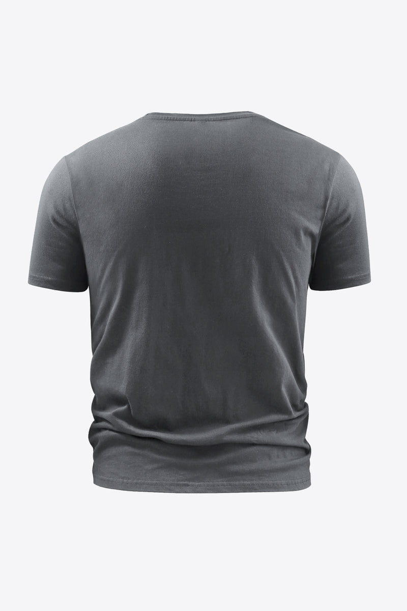 "Classic and Comfortable: Round Neck Short Sleeve Cotton T-Shirt by Burkesgarb | Essential Men's Casual Wear"