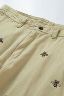 "Buzz-Worthy Style: Bee Embroidery Belted Shorts for Fashion-Forward Looks"