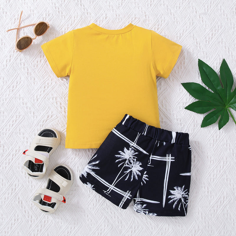 Playful and Stylish: Kids Graphic Tee and Printed Shorts Set | Burkesgarb