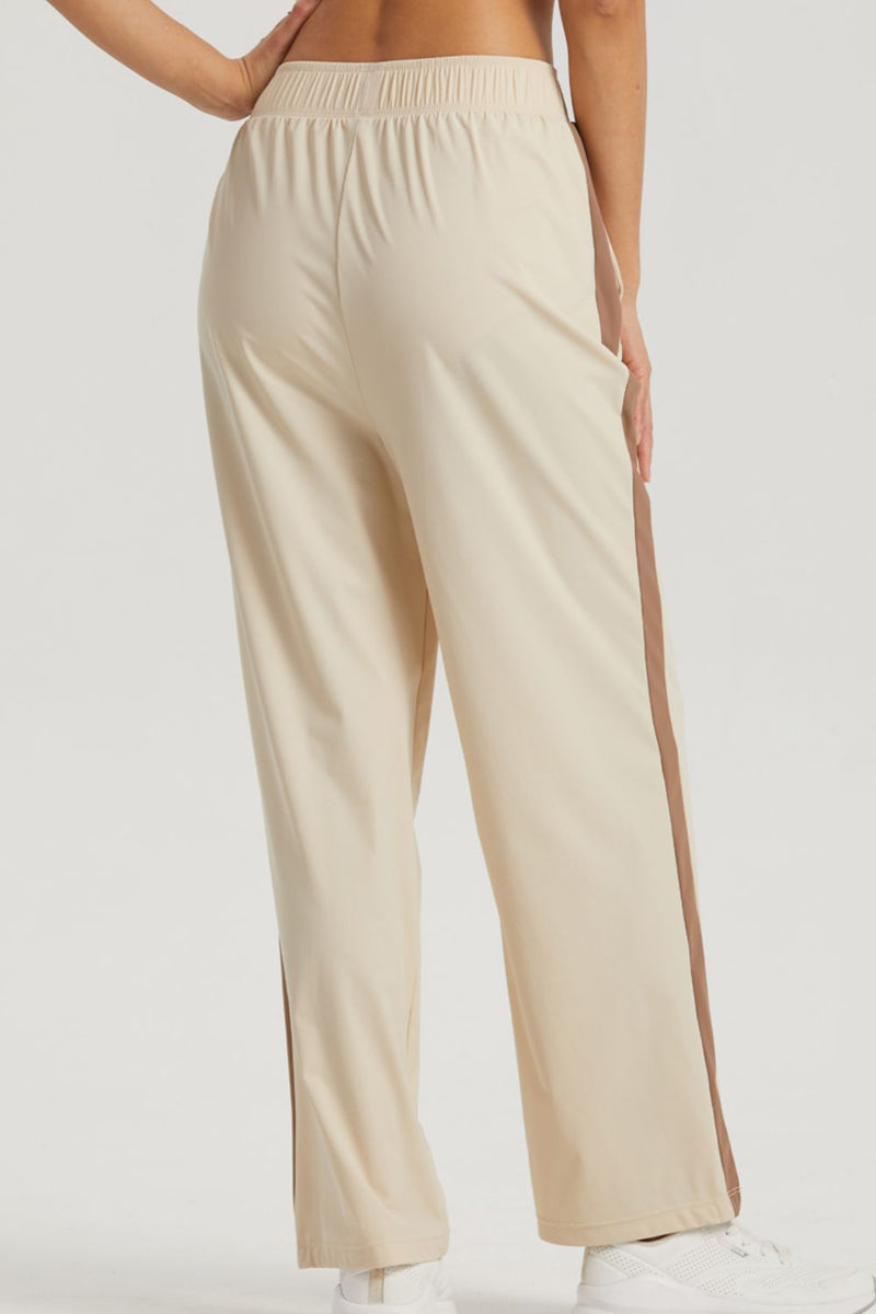 Stay Stylish and Active with Side Stripe Elastic Waist Sports Pants | Burkesgarb