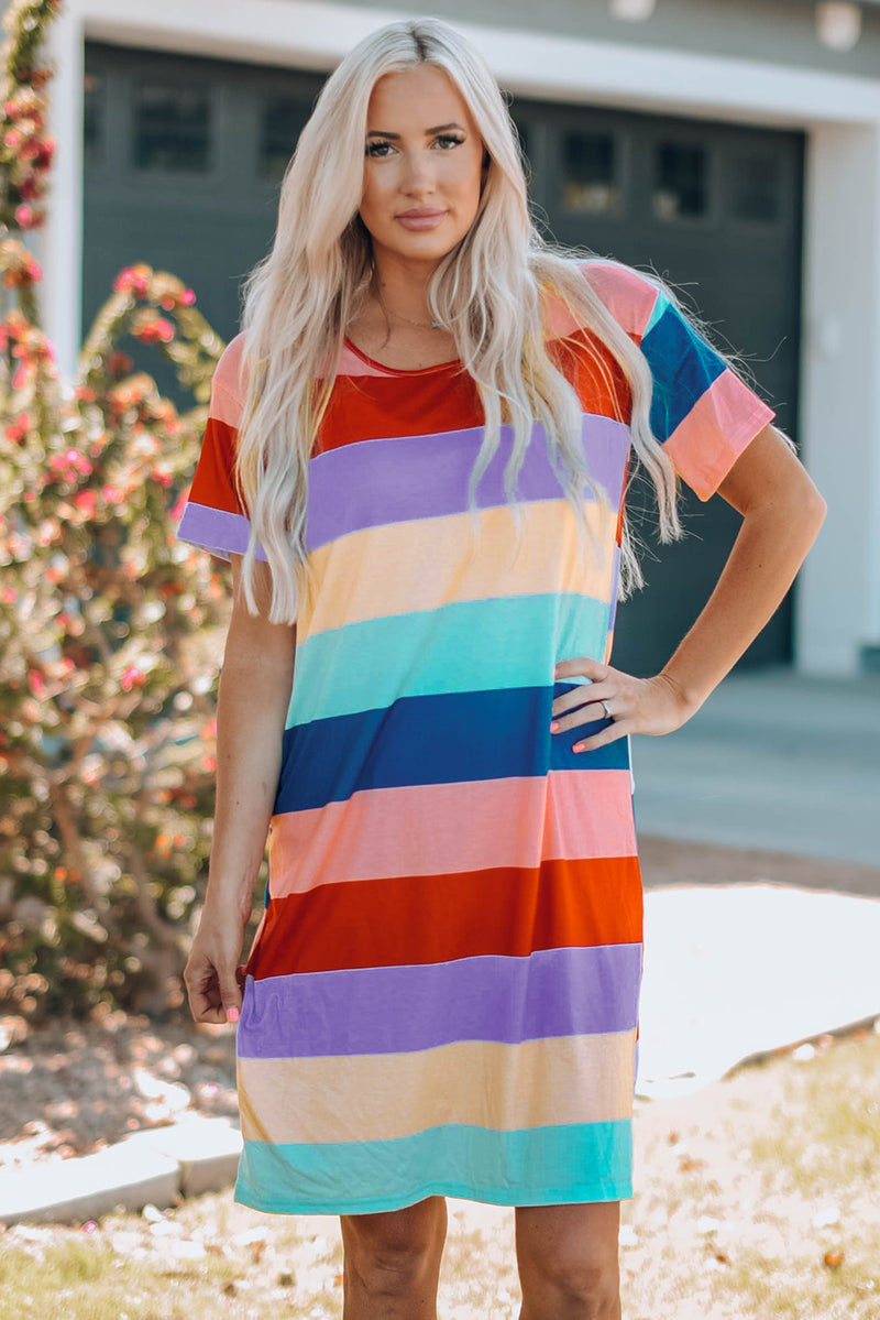 Make a Bold Statement with Burkesgarb Women's Color Block Side Slit Mini Dress