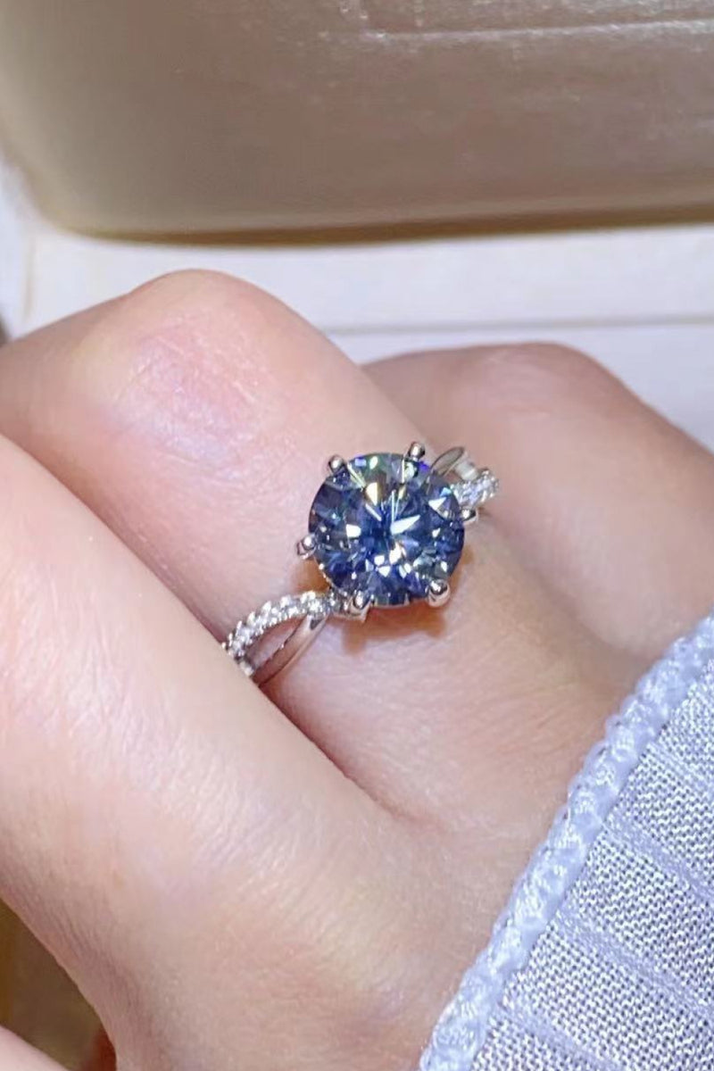 Elegant and Captivating: 2 Carat Moissanite Ring in Smokey Gray | Burkesgarb