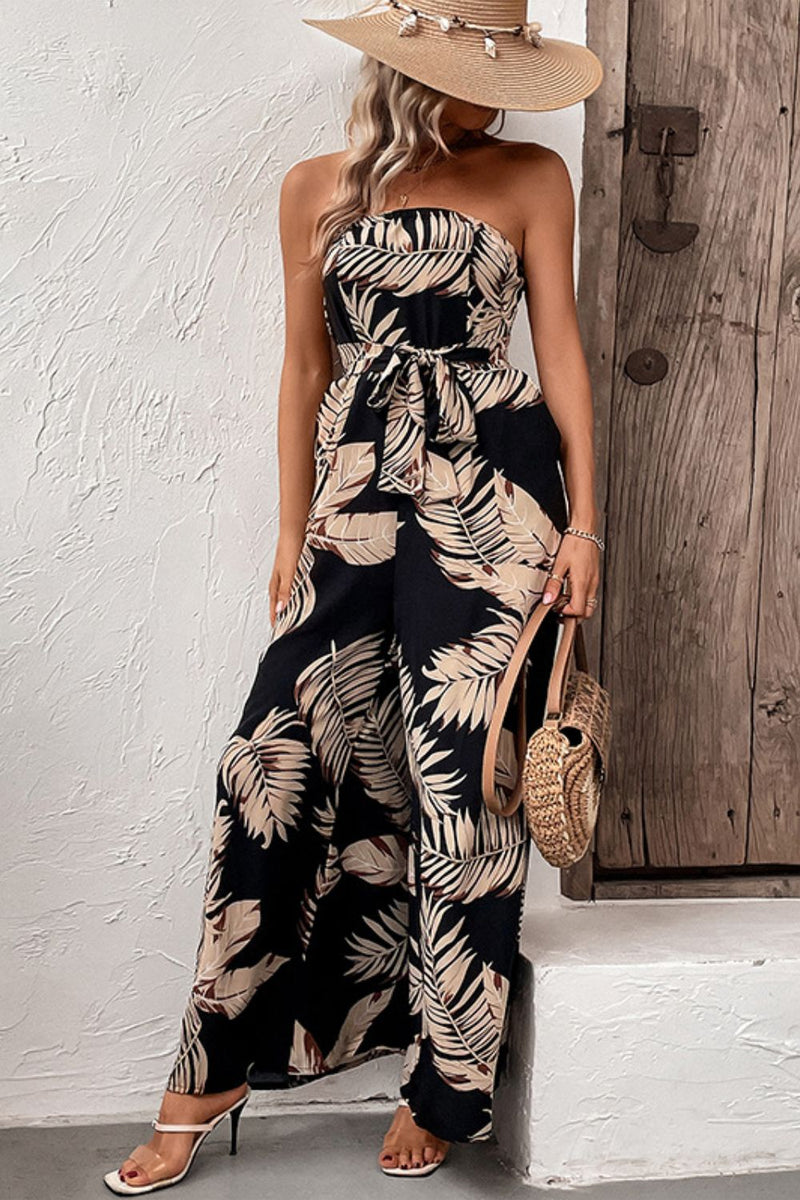 Embrace Effortless Chic with the Stunning Strapless Wide Leg Jumpsuit at Burkesgarb