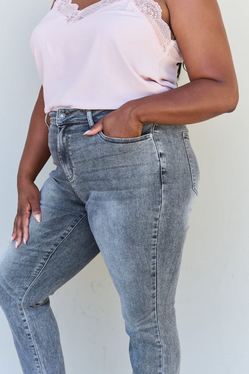 "Step into Retro Chic with Burkesgarb's High Waisted Button Fly Wide Leg Jeans | Trendy and Comfortable Denim"