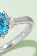 "Burkesgarb Contrast Ring: 1 Carat Moissanite in 925 Sterling Silver"