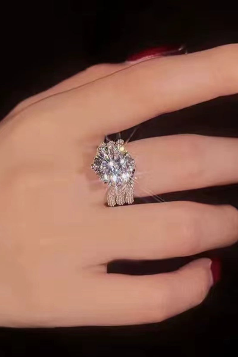 Captivating Brilliance: 3 Carat Moissanite Three-Layer Ring at Burkesgarb