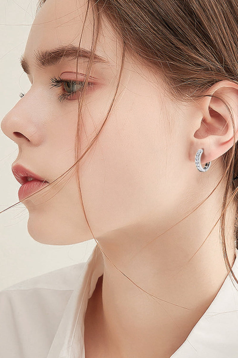 Sparkle with Elegance: Moissanite 925 Sterling Silver Huggie Earrings