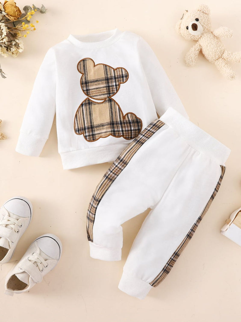 Bundle of Cuteness: Baby Bear Graphic Sweatshirt and Joggers Set at Burkesgarb