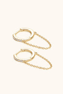 Add a Touch of Glamour with Moissanite 925 Sterling Silver Huggie Earrings with Chain