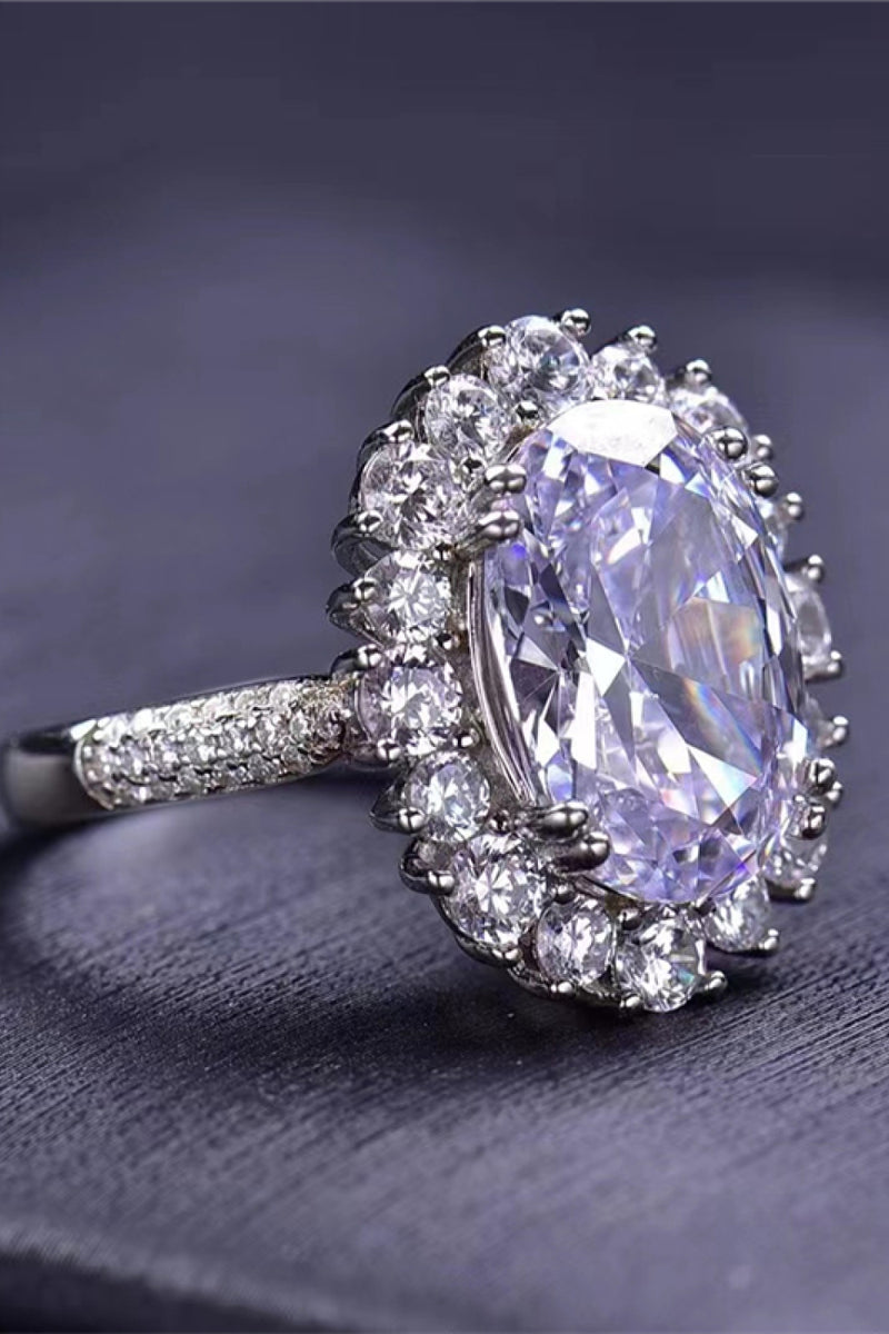 "Exquisite Brilliance: 8 Carat Oval Moissanite Ring by Burkesgarb"