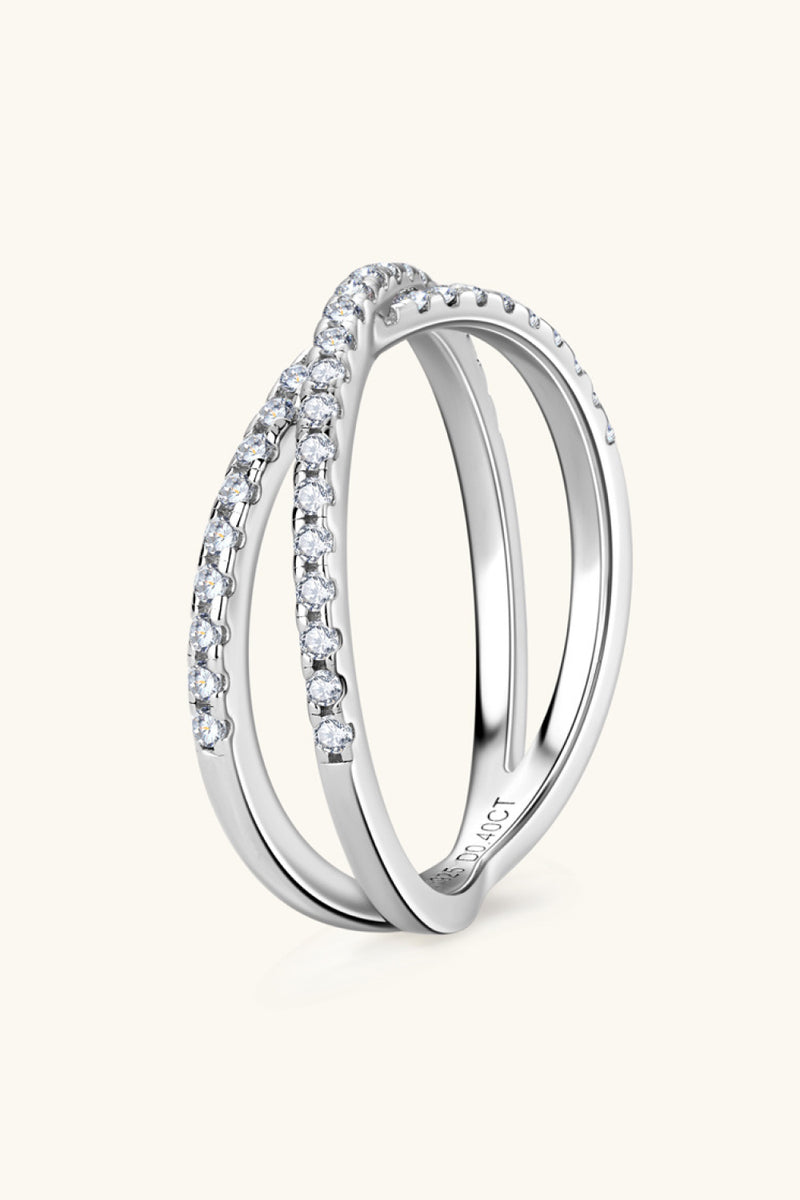 Embrace Radiance and Style with the Moissanite 925 Sterling Silver Crisscross Ring