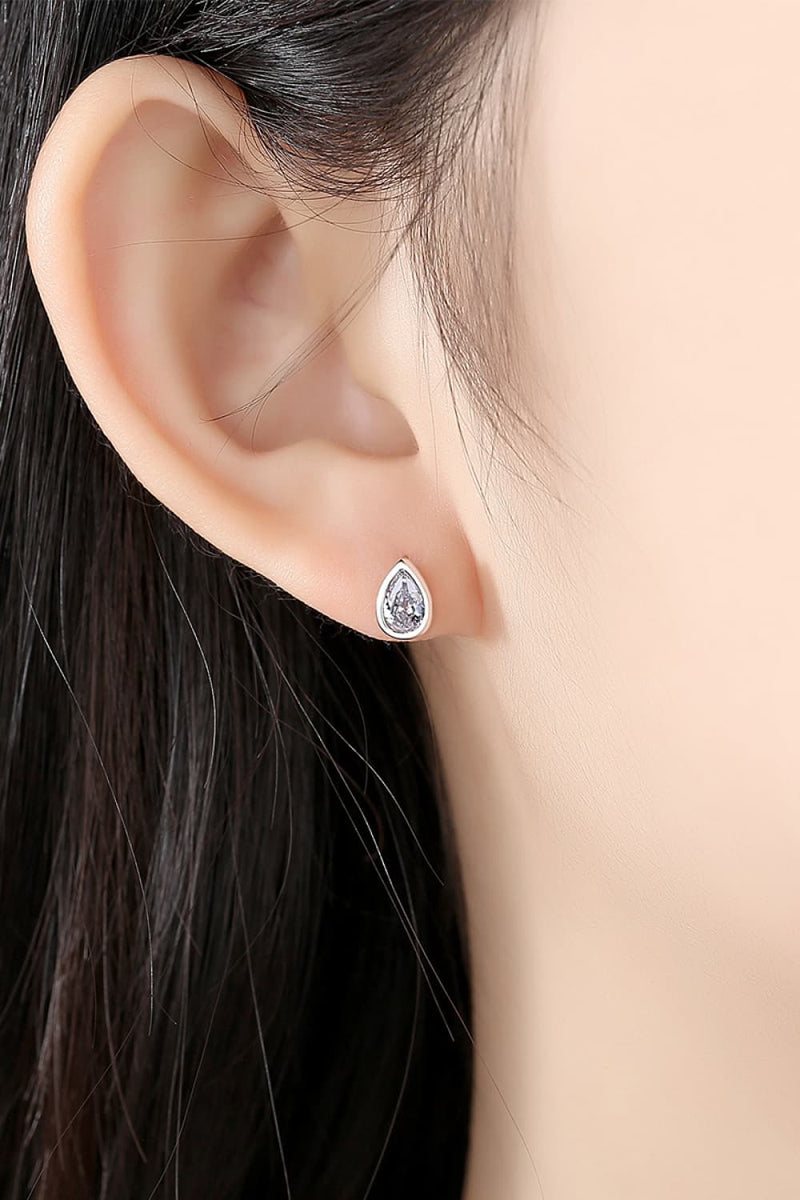 Elevate Your Style with Zircon Teardrop 925 Sterling Silver Stud Earrings by Burkesgarb