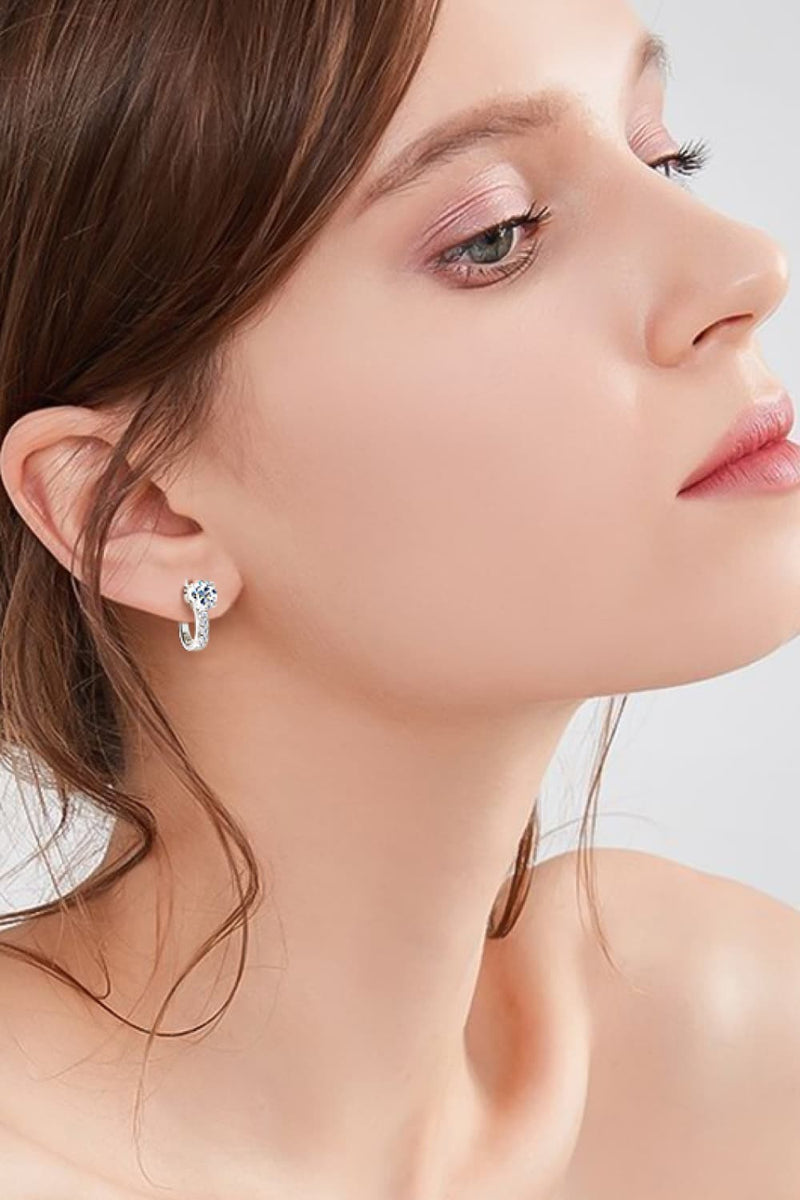 "Radiant Sparkle: 2 Carat Moissanite 925 Sterling Silver Earrings"