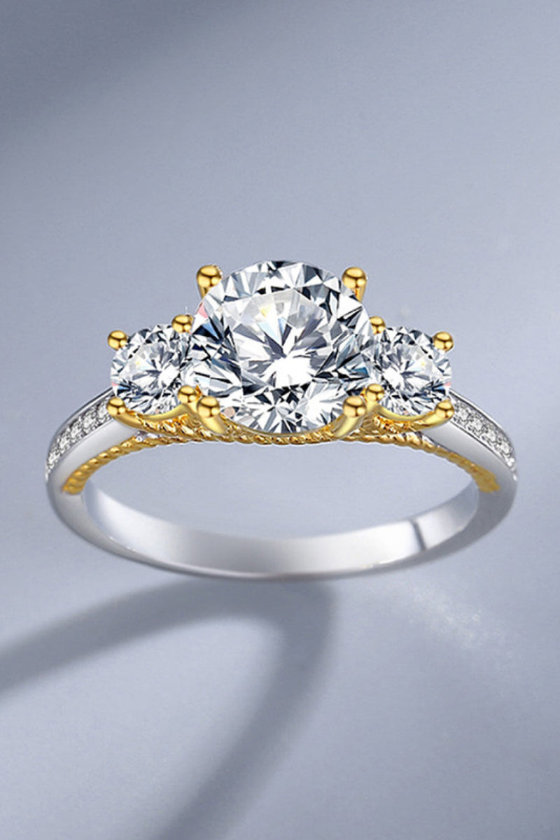 Exquisite Elegance: 2 Carat Moissanite Contrast Ring at Burkesgarb