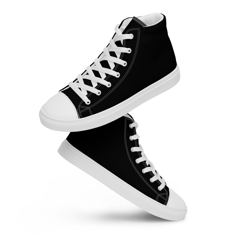 "Stay Cool and Stylish with Burkesgarb Black Men's High Top Canvas Shoes"